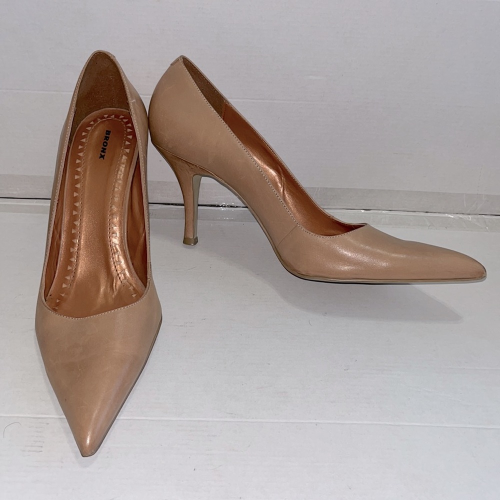 BRONX tan leather heels - Picture 2 of 12